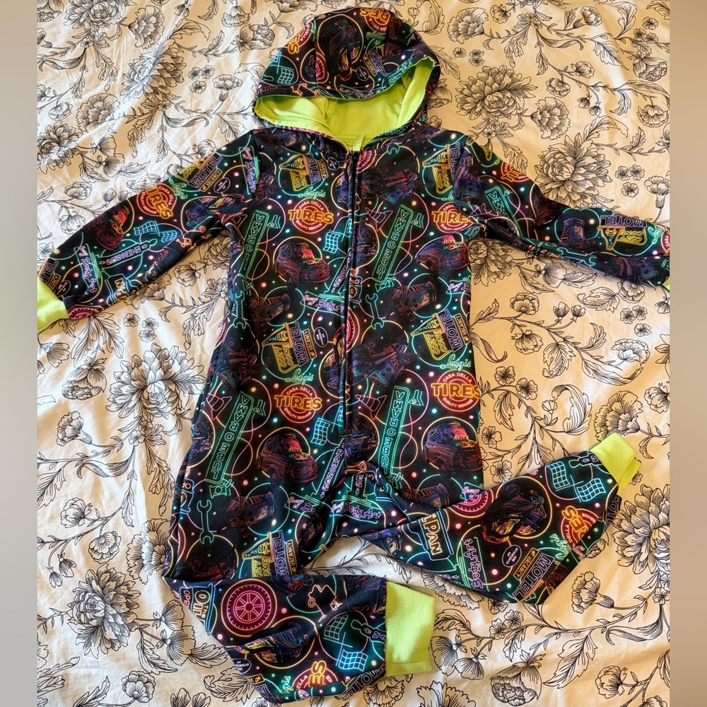 Disney Cars Land Neon PJ’s with lime green accents